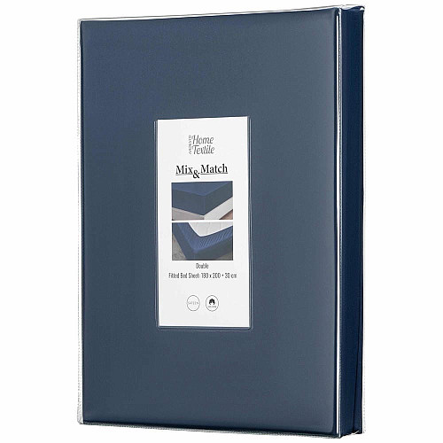 Простирадло на резинці ARDESTO Mix&Match, 180x200+30см, 100% бавовна, сатин, синій