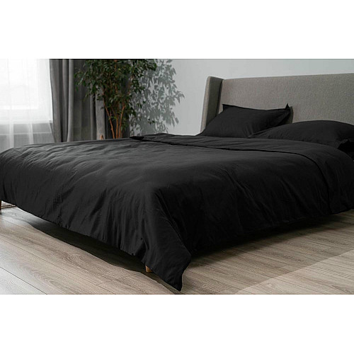 Простыня на резинке ARDESTO Mix&Match Premium, 180x200+30см, 100% хлопок, сатин, черный