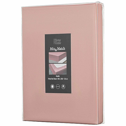 Простыня на резинке ARDESTO Mix&Match Premium, 180x200+30см, 100% хлопок, сатин, розовый светлый