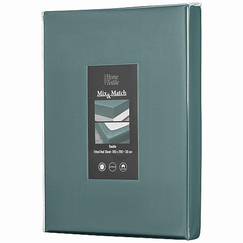 Простирадло на резинці ARDESTO Mix&Match Premium, 180x200+30см, 100% бавовна, сатин, зелений