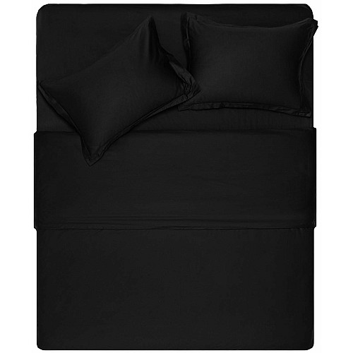Простыня на резинке ARDESTO Mix&Match Premium, 180x200+30см, 100% хлопок, сатин, черный