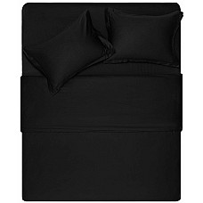Простирадло ARDESTO Mix&Match Premium, 180х240см, 100% бавовна, сатин, чорний