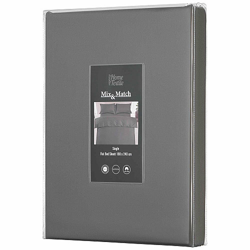 Простирадло ARDESTO Mix&Match Premium, 180х240см, 100% бавовна, сатин, сірий