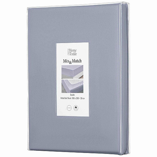 Простыня на резинке ARDESTO Mix&Match, 180x200+30см, 100% хлопок, сатин, серый