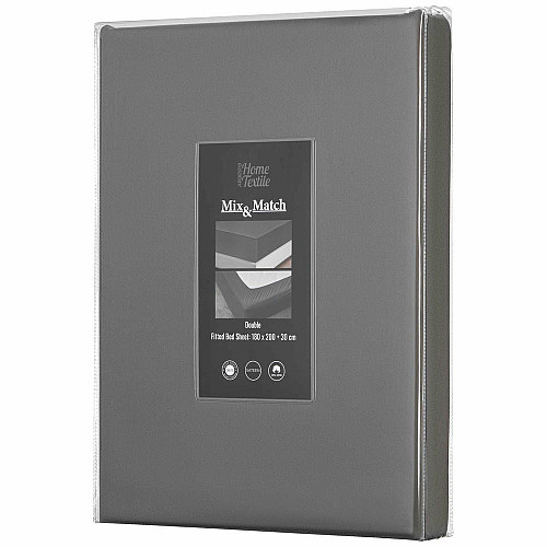 Простыня на резинке ARDESTO Mix&Match Premium, 180x200+30см, 100% хлопок, сатин, серый