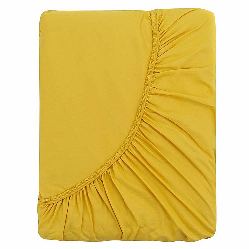 Простыня на резинке ARDESTO Mix&Match, 180x200+30см, 100% хлопок, сатин, желтый