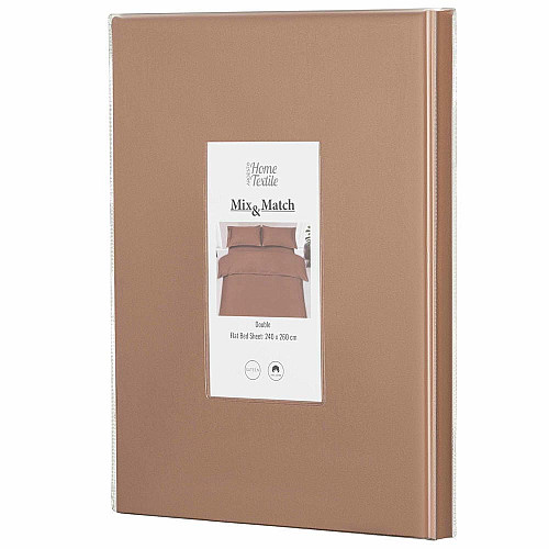 Простирадло ARDESTO Mix&Match, 240x260см, 100% бавовна, сатин, коричневий