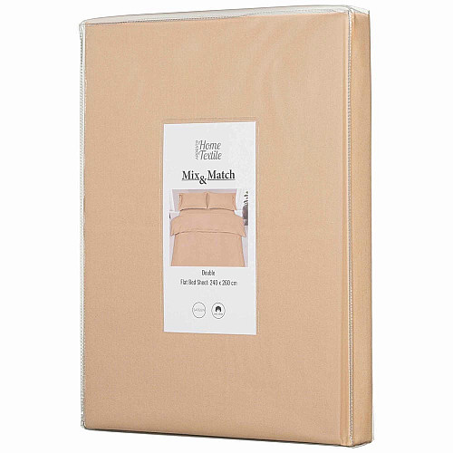 Простыня ARDESTO Mix&Match, 240x260см, 100% хлопок, сатин, бежевый
