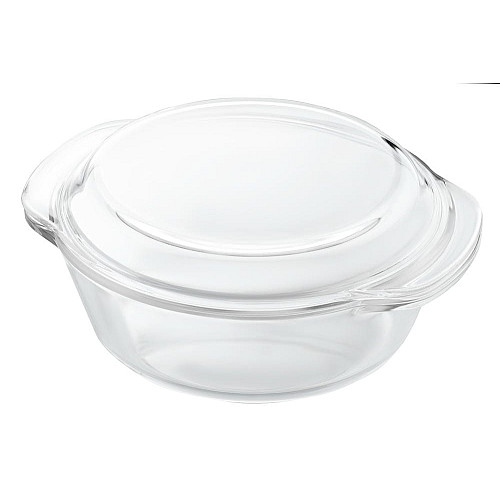 Форма для запекания с крышкой ARDESTO Black Mars, 25.5х22.8х10.2см, боросиликатное стекло, круглая, прозрачная