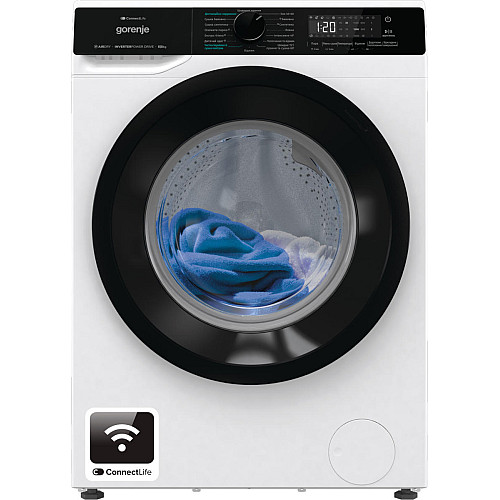Стирально-сушильная машина Gorenje фронтальная, 8(5)кг, 1400, A+, 51см, дисплей, инвертор, Wi-Fi, белый