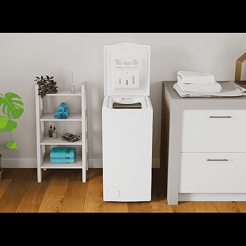 Пральна машина Indesit вертикальна, 6кг, 1000, C, 60см, дисплей, білий
