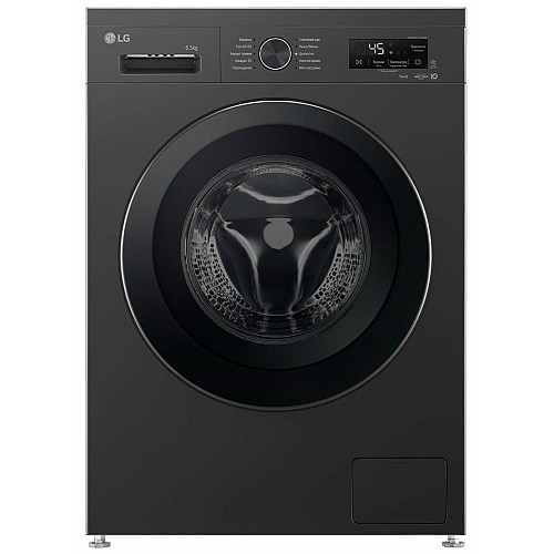 Стиральная машина LG фронтальная, 6.5кг, 1200, В, 44см, дисплей, пара, инвертор, черный