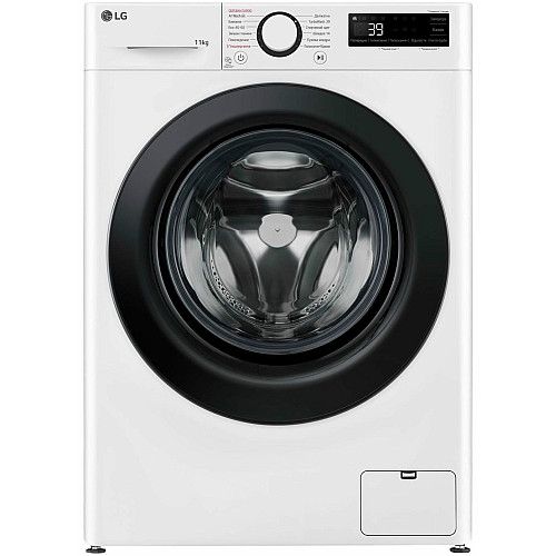 Пральна машина LG фронтальна, 11кг, 1400, A, 57см, дисплей, пара, інвертор, білий