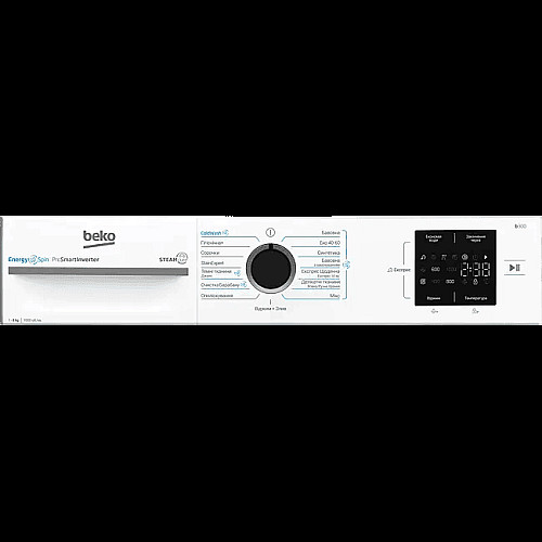 Пральна машина Beko фронтальна, 8кг, 1000, A, 55см, дисплей, інвертор, пара, білий