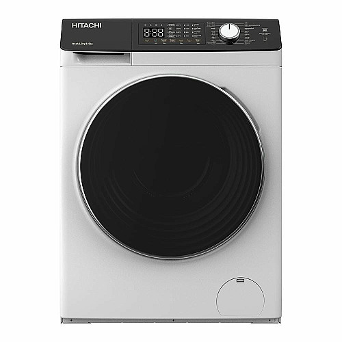 Стирально-сушильная машина Hitachi фронтальная, 8(5)кг, 1400, A, 60см, дисплей, пара, инвертор, белый