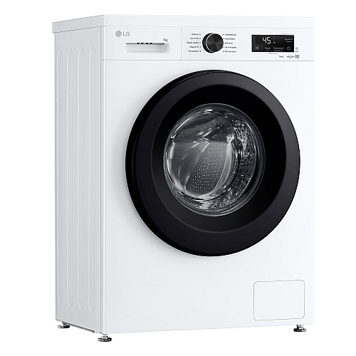 Пральна машина LG фронтальна, 7кг, 1200, A, 44см, дисплей, пара, інвертор, білий