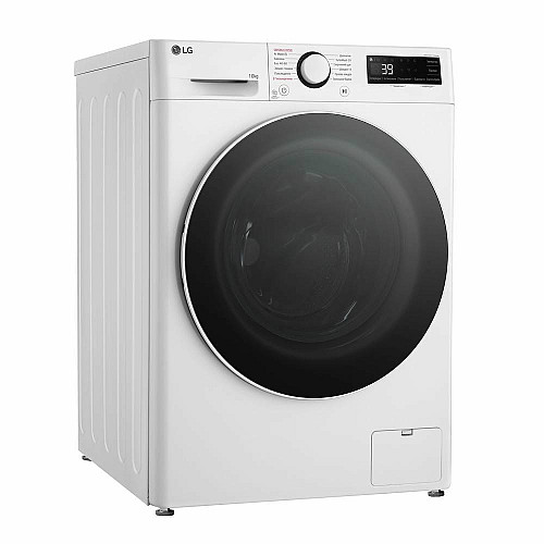 Пральна машина LG фронтальна, 10кг, 1400, A, 57см, дисплей, пара, інвертор, білий