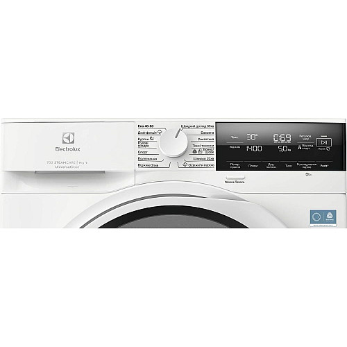 Стиральная машина Electrolux фронтальная, 9кг, 1400, A, 60см, дисплей, пара, инвертор, universaldose, белый