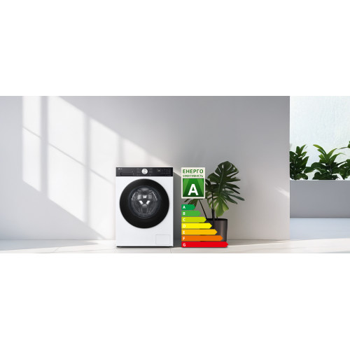 Пральна машина LG фронтальна, 9кг, 1200, A, 48см, дисплей, пара, інвертор, білий