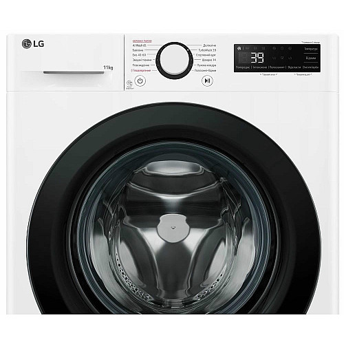 Пральна машина LG фронтальна, 11кг, 1400, A, 57см, дисплей, пара, інвертор, білий