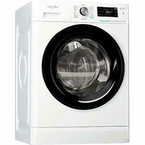 Стиральная машина Whirlpool фронтальная, 8кг, 1200, A+++, 60см, дисплей, пара, инвертор, люк черный, белый