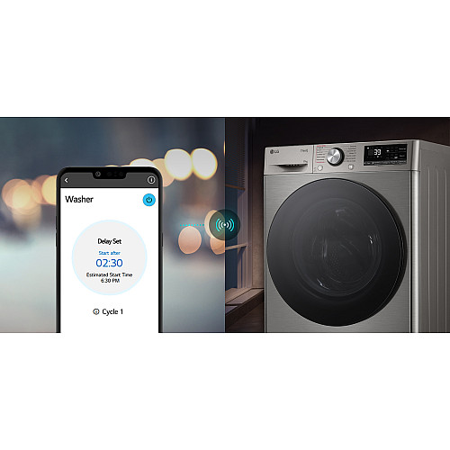 Пральна машина LG фронтальна, 11кг, 1400, A, 57см, дисплей, пара, інвертор, сріблястий