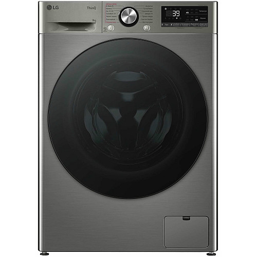 Стиральная машина LG фронтальная, 9кг, 1200, A, 48см, дисплей, пара, инвертор, серебристый