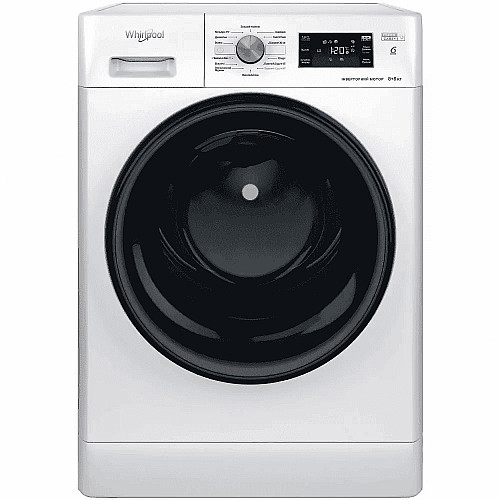 Прально-сушильна машина Whirlpool фронтальна, 8(6)кг, 1400, A, 60см, дисплей, пара, інвертор, білий