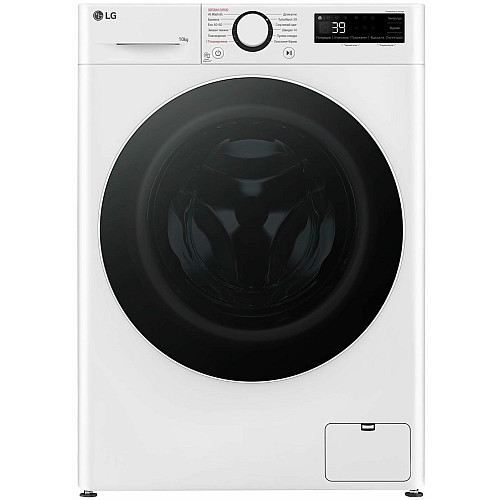Пральна машина LG фронтальна, 10кг, 1400, A, 57см, дисплей, пара, інвертор, білий