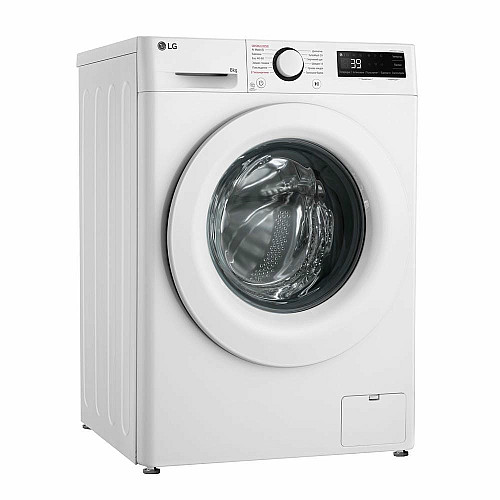 Пральна машина LG фронтальна, 8кг, 1200, A, 48см, дисплей, пара, інвертор, білий