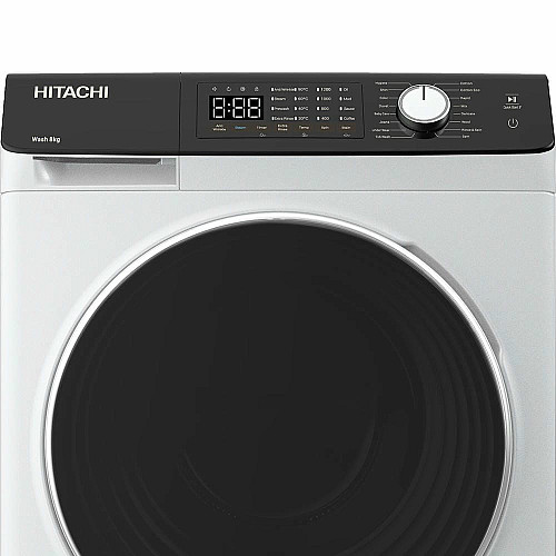 Стирально-сушильная машина Hitachi фронтальная, 8(5)кг, 1400, A, 60см, дисплей, пара, инвертор, белый