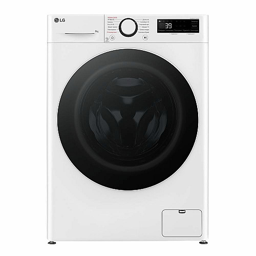 Пральна машина LG фронтальна, 8кг, 1200, A, 48см, дисплей, пара, інвертор, білий