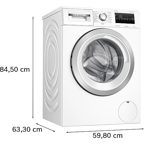 Пральна машина Bosch фронтальна, 8кг, 1200, A, 59см, дисплей, білий