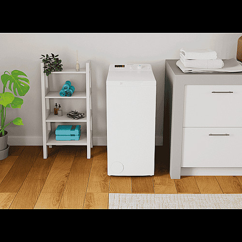 Пральна машина Indesit вертикальна, 6кг, 1000, C, 60см, дисплей, білий