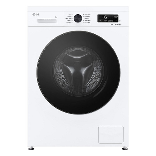 Пральна машина LG фронтальна, 9кг, 1400, A, 55см, дисплей, пара, інвертор, білий