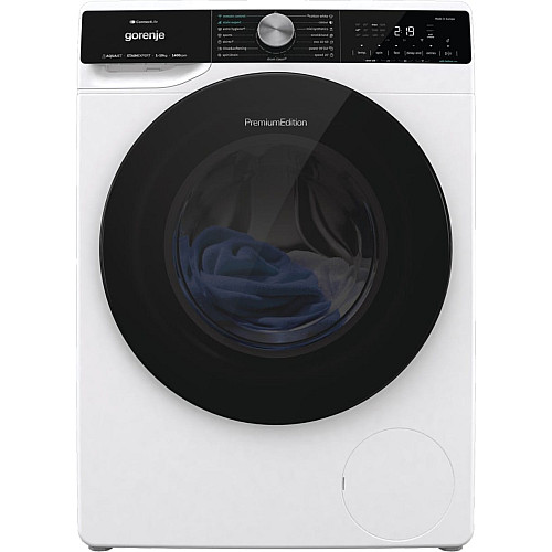 Стиральная машина Gorenje фронтальная, 10кг, 1400, A+++, 60см, дисплей, инвертор, пара, Wi-Fi, подсветка барабана, белый