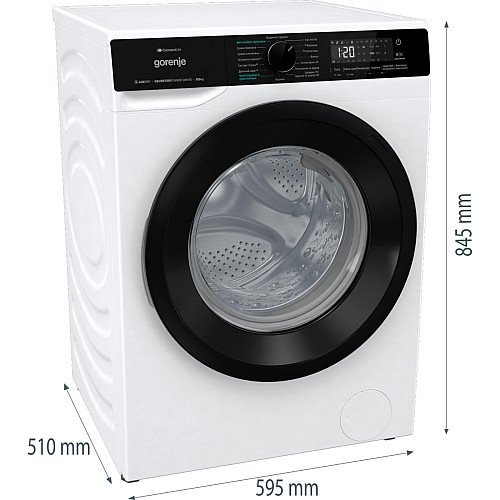 Стирально-сушильная машина Gorenje фронтальная, 8(5)кг, 1400, A+, 51см, дисплей, инвертор, Wi-Fi, белый