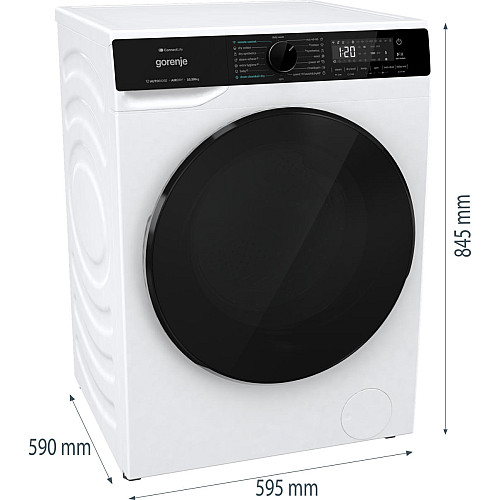 Прально-сушильна машина Gorenje фронтальна, 10.5(6)кг, 1400, A+, 60см, дисплей, пара, інвертор, Wi-Fi, білий