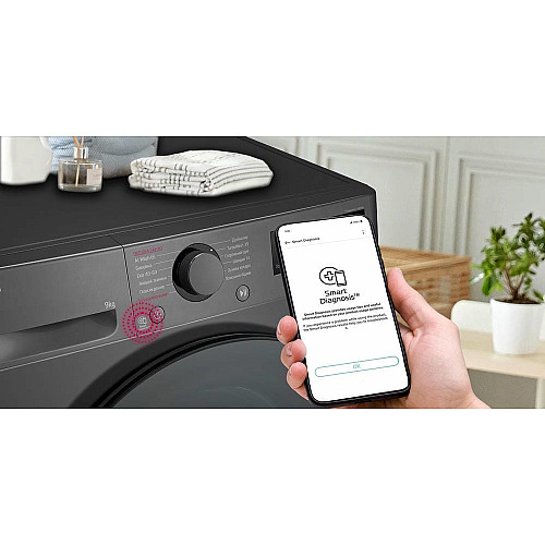 Пральна машина LG фронтальна, 9кг, 1200, A, 48см, дисплей, пара, інвертор, чорний