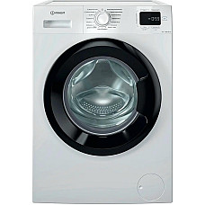 Стиральная машина Indesit фронтальная, 8кг, 1200, A+++, 54.6см, дисплей, пара, инвертор, черный люк, белый