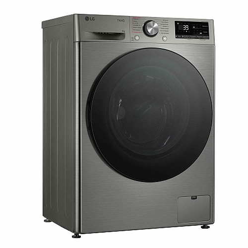 Стиральная машина LG фронтальная, 9кг, 1200, A, 48см, дисплей, пара, инвертор, серебристый