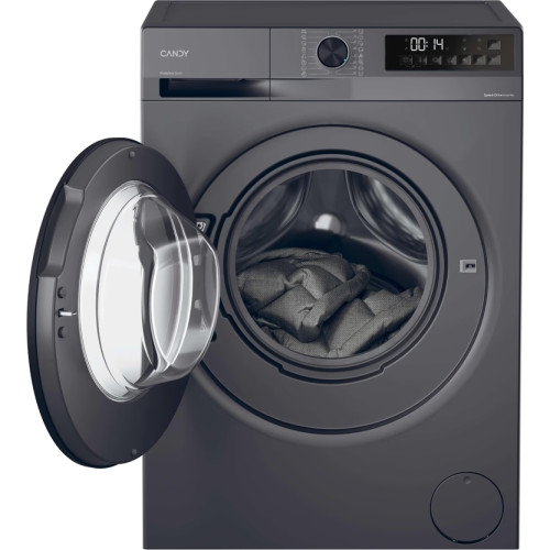 Пральна машина Candy ProWash 300 фронтальна, 8кг, 1400, A, 48см, дисплей, пара, інвертор, люк чорний, cріблястий