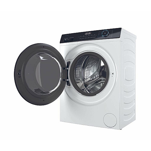 Стиральная машина Haier фронтальная, 7кг, 1200, A+++, 44см, дисплей, пара, инвертор, черный люк, прямой привод, белый