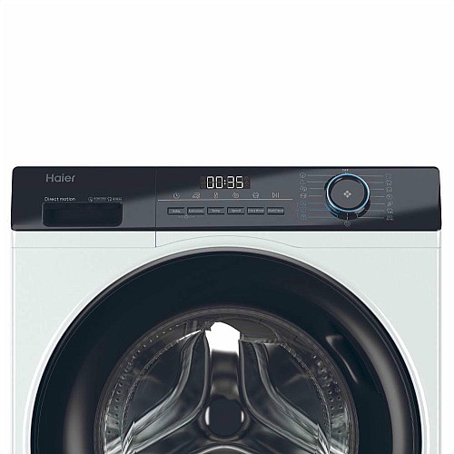 Стиральная машина Haier фронтальная, 7кг, 1200, A+++, 44см, дисплей, пара, инвертор, черный люк, прямой привод, белый