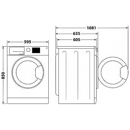 Стирально-сушильная машина Whirlpool фронтальная, 11(7)кг, 1600, A, 60см, дисплей, пара, инвертор, белый