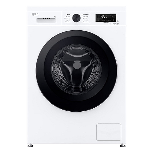 Пральна машина LG фронтальна, 7кг, 1200, A, 44см, дисплей, пара, інвертор, білий