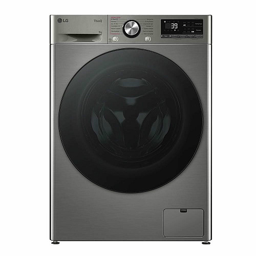 Стиральная машина LG фронтальная, 9кг, 1200, A, 48см, дисплей, пара, инвертор, серебристый