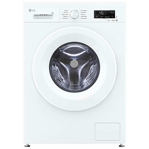 Стиральная машина LG фронтальная, 7кг, 1200, A, 44см, дисплей, пара, инвертор, белый