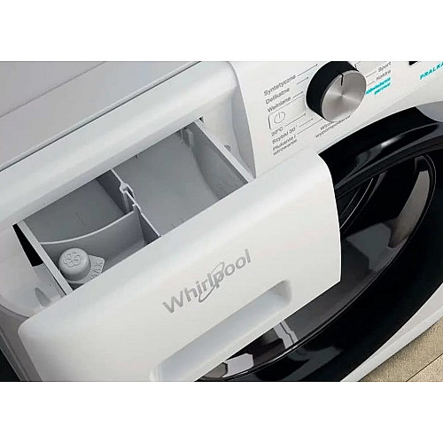 Стиральная машина Whirlpool фронтальная, 8кг, 1200, A+++, 60см, дисплей, пара, инвертор, люк черный, белый