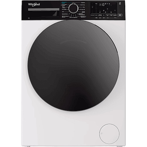 Стиральная машина Whirlpool фронтальная, 8кг, 1400, C, 55см, дисплей, пара, инвертор, черный люк, белый